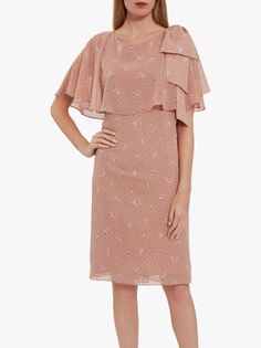 Gina Bacconi Claren Шифоновое платье с цветочным принтом, розовое