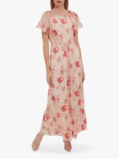Gina Bacconi Платье макси с цветочным принтом Ismeni, розовое