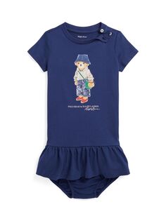 Ralph Lauren Bear Day Платье и комплект шароваров, пресноводный