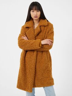 Двубортное пальто French Connection Callie Iren Borg, коричневое