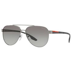 Мужские солнцезащитные очки-авиаторы Prada Linea Rossa PS 54TS, бронзовый/серый с градиентом