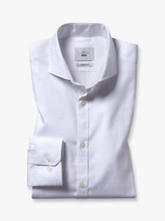 Оксфордская рубашка узкого кроя Moss 1851 Pinpoint без глажки, белая