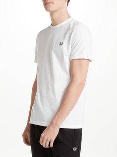 Футболка с круглым вырезом Fred Perry Ringer, белая