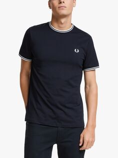 Футболка Fred Perry с двойным носком, темно-синяя