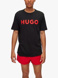 Футболка с логотипом HUGO Dulivio, черная