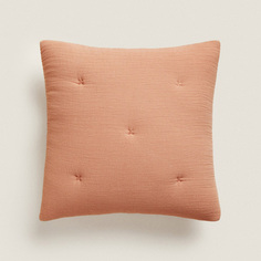 Вафельный трикотажный чехол на подушку Zara Home, розовый