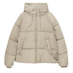 Куртка Pull&amp;Bear Hooded Puffer, светло-коричневый