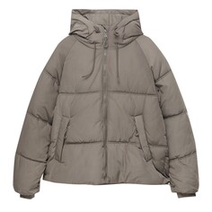 Куртка Pull&amp;Bear Hooded Puffer, хаки