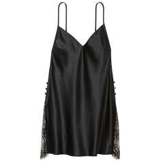 Ночная рубашка Victoria&apos;s Secret Satin Plunge Lace Slip, черный