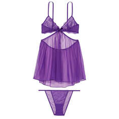 Ночная рубашка Victoria&apos;s Secret Very Sexy Lace Mesh Cutout, фиолетовый