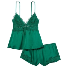 Пижама Victoria&apos;s Secret Stretch Lace &amp; Satin, зеленый