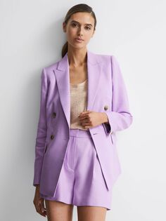 Блейзер Reiss Hollie из смесового льна, сиреневый