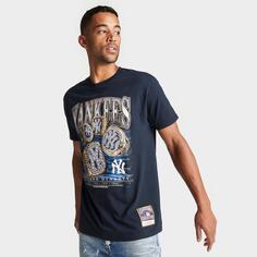 Мужская футболка с рисунком Mitchell &amp; Ness New York Yankees MLB Dynasty Rings, синий