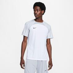 Мужская трикотажная футбольная футболка с короткими рукавами Nike Dri-FIT Strike, белый