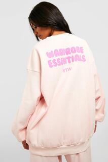 Высокий гардероб essentials свитер оверсайз с лознаном Boohoo, розовый