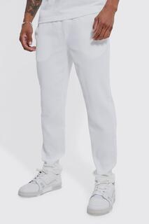 Узкие брюки со склисами Boohoo, белый