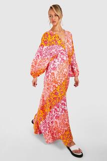 Высокое платье макси с смешанным цветочным платьем Boohoo, разноцветный