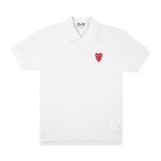 Футболка Comme des Garçons PLAY Heart Logo Short-Sleeve Polo &apos;White&apos;, белый