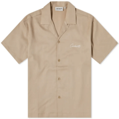 Рубашка Carhartt WIP Delray Short Sleeve Logo, слоновая кость