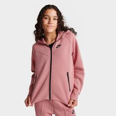 Толстовка из технического флиса с молнией во всю длину Nike Sportswear для девочек, розовый