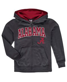 Темно-серая толстовка с молнией во всю длину и аркой Big Boys Alabama Crimson Tide с аппликацией и логотипом Stadium Athletic