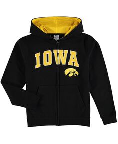 Черная толстовка с молнией во всю длину и аркой Big Boys Iowa Hawkeyes с аппликацией и логотипом Stadium Athletic