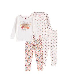 Пижамы Sugar &amp; Spice для девочек и малышей, комплект из 4 предметов Chickpea