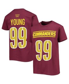 Big Boys Chase Young Бордовая футболка Washington Commanders Mainliner с именем и номером игрока Outerstuff