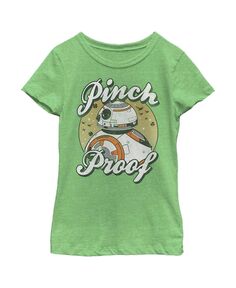 Детская футболка с защитой от пощипывания для девочек «Звездные войны» «Последние джедаи» BB-8 ко Дню Святого Патрика Disney Lucasfilm