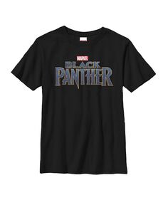 Детская футболка Black Panther 2018 с текстовым логотипом для мальчиков Marvel