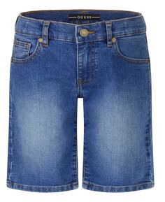 Джинсовые шорты из эластичного денима с 5 карманами и регулируемыми карманами для больших мальчиков GUESS