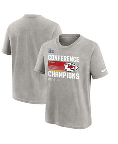 Серая футболка Big Boys Kansas City Chiefs 2022 AFC Champions Locker Room Trophy Collection Nike