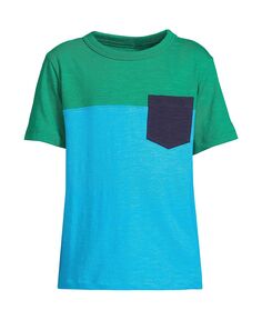 Детская футболка с короткими рукавами и цветными блоками для мальчиков Lands&apos; End