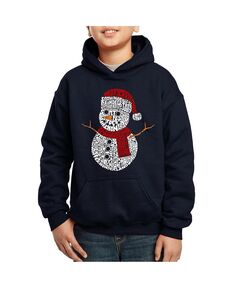 Рождественский снеговик — толстовка с капюшоном для мальчика с принтом Word Art LA Pop Art