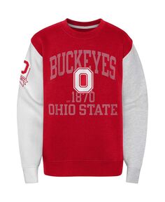 Флисовый пуловер с цветными блоками Big Boys Scarlet Ohio State Buckeyes, толстовка Outerstuff