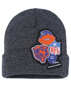 Черная вязаная шапка с логотипом и манжетами для мальчиков Chicago Bears XL Mitchell &amp; Ness