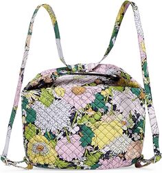 Хлопковая трансформируемая сумка-рюкзак на плечо Vera Bradley, цветочный
