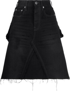 Юбка Balenciaga Denim Skirt &apos;Matte Black&apos;, черный