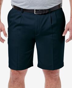 Мужские шорты big &amp; tall cool 18 pro classic-fit stretch со складками 9,5 дюйма Haggar, синий