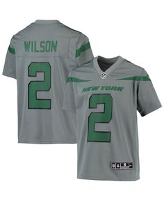 Серая футболка Big Boys Zach Wilson New York Jets Inverted Team Game Nike
