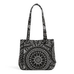 Хлопковая сумка Vera Bradley Multi-Compartment Shoulder Satchel Purse, черный/белый