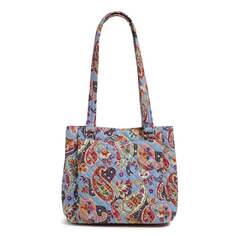 Хлопковая сумка Vera Bradley Multi-Compartment Shoulder Satchel Purse, голубой/мультиколор