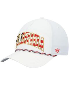 Мужская белая кепка &apos;47 Florida Gators со звездами и полосками и флагом Flutter Hitch Snapback &apos;47 Brand