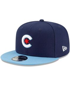 Мужская темно-синяя и голубая регулируемая кепка Chicago Cubs City Connect 9FIFTY Snapback New Era
