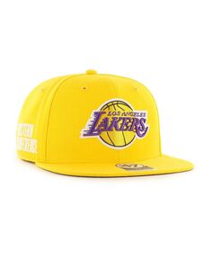 Мужская золотистая кепка Los Angeles Lakers Sure Shot Captain Snapback &apos;47 Brand