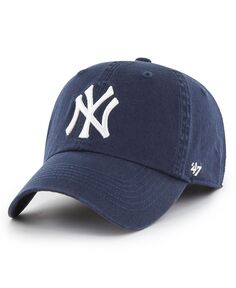 Мужская темно-синяя приталенная шляпа с логотипом New York Yankees Franchise &apos;47 Brand