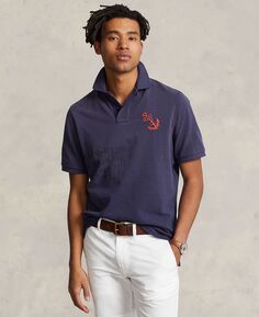 Мужская рубашка-поло классического кроя в сетку с графическим рисунком Polo Ralph Lauren