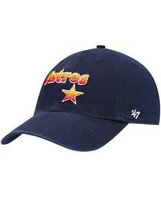 Мужская темно-синяя регулируемая шляпа Houston Astros Logo Cooperstown Collection Clean Up &apos;47 Brand