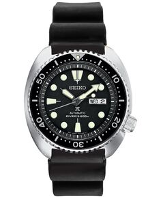 Мужские автоматические часы Prospex Diver, черный силиконовый ремешок, 45 мм Seiko