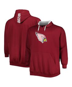 Мужской пуловер с капюшоном и логотипом Cardinal Arizona Cardinals Big and Tall Profile